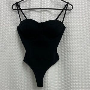 SOLD Fashion Nova Black Corset Bodysuit